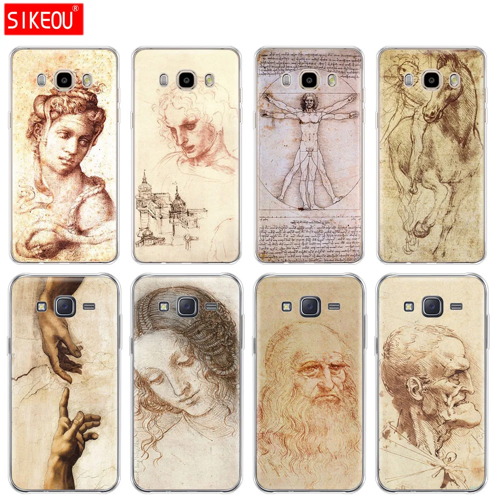 Силиконовый чехол для телефона Samsung Galaxy J1 J2 J3 J5 J7 MINI 2016 2015 prime Italy leonardo da vinci art |