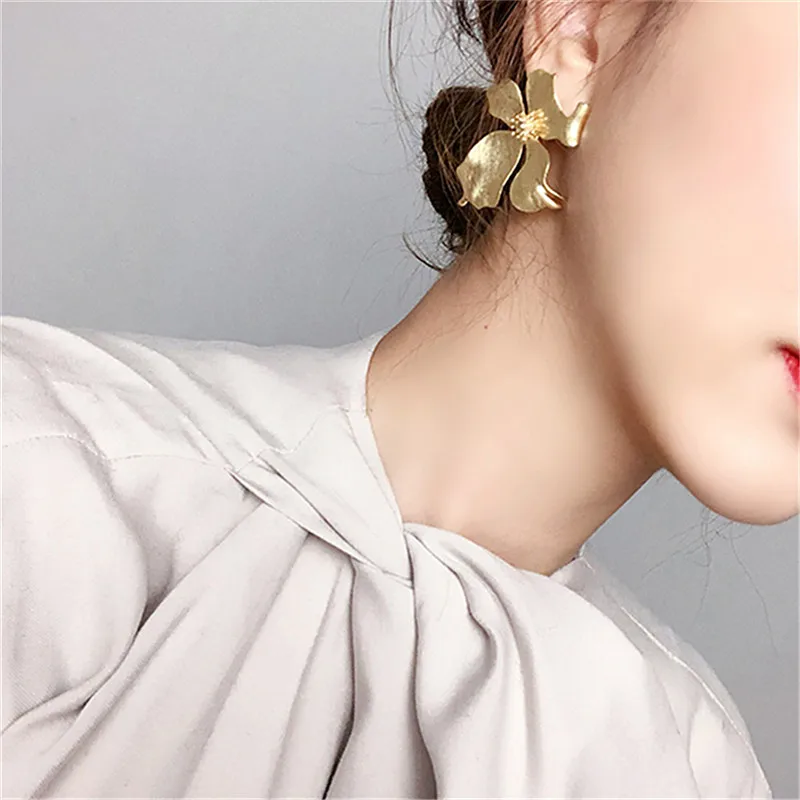 Женские крупные серьги гвоздики MENGJIQIAO новые европейские винтажные