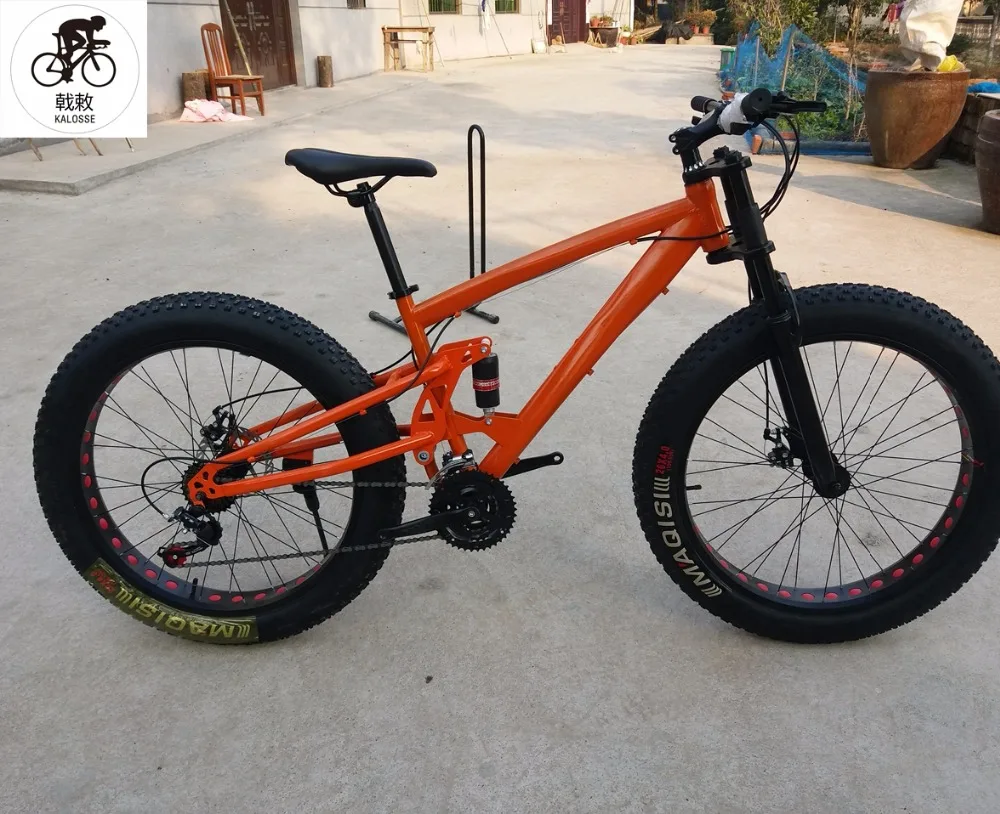 Excellent Kalosse Full suspension  bike snow  26*4.0 tires Beach bike  Microshift   3X10S  30 speed , Hydraulic brakes 8