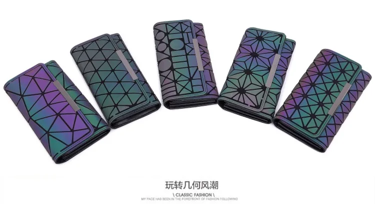 Популярный бренд Bao женский кошелек, клатч дамские карты сумка модные геометрические женские сумки фосфоресцирующий люминесцентный длинный кошелек