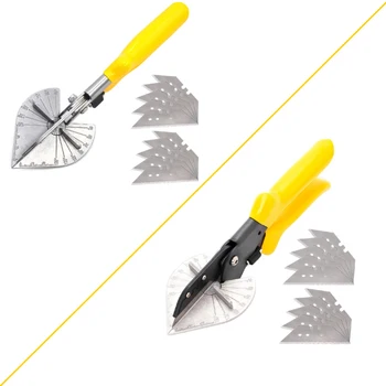 

Tool Steel PVC Multi Angle Miter Cutter Hand Shear Trim Tools 45-135° with 10 Spares Blade for Plumbers Electricians Carpenters