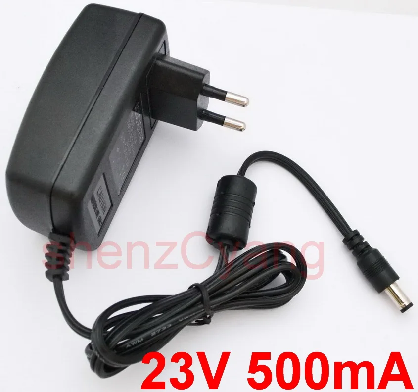 1 шт. 23V 500mA AC 100 V-240 адаптер конвертер DC 23V 0.5A 500mA Питание ЕС Штекер 5,5 мм x 2,1 мм-2,5 мм