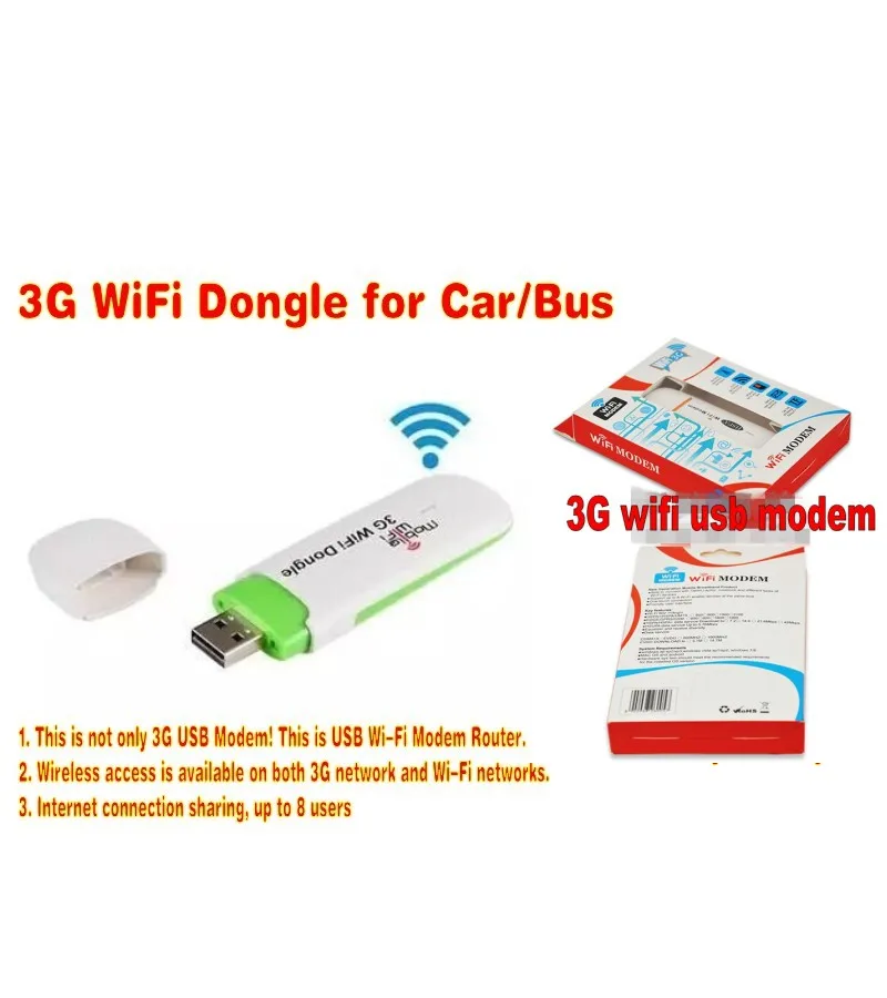 

7.2Mbps 3G USB Modem Mobile Wifi Router with SIM Card wifi Dongle for Car/Bus