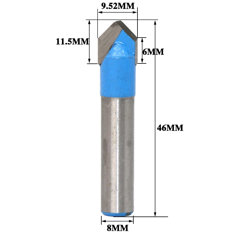 1pc 8" Shank 90 Degree V Groove Template V Groove V Grooving Router Bit