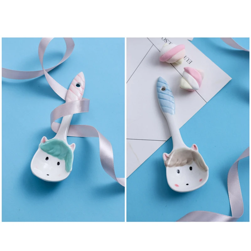 Творческий Керамическая посуда наборы Симпатичный мультфильм Unicorn фарфоровый
