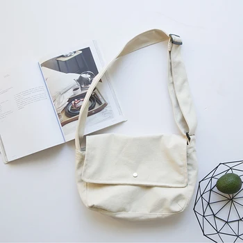 

LJL-Fashion Classic Solid Color Hasp Messenger Bags School Bags Women Canvas Handbags Female Casual Simple Shoulder Bags