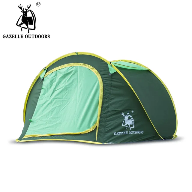 Газель на открытом воздухе кемпинг палатка быстрое автоматическое открытие палатка 3-4 человек семья палатка Открытый водонепроницаемый портативный Кемпинг палатка