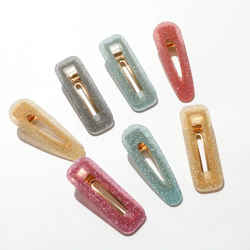 

New Fashion Simple Shiny Hair Clips Girls Hairpins BB Clips Barrettes For Womens Hairgrips Waterdrop Hairpins Hair Accessories