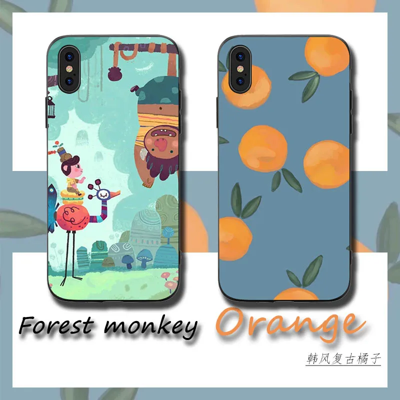 

Cartoon orange monkey Phone Cases Cover for iphone X XR XS MAX 6 6s 7 8 Plus TPU Cover Coque For iphone 7 8Plus iphone 5SE Cases