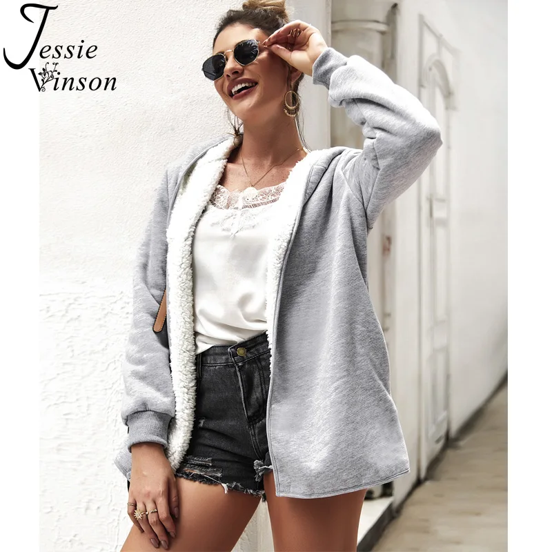 Женская куртка с капюшоном Jessie Vinson повседневная флисовая кардиган верхняя
