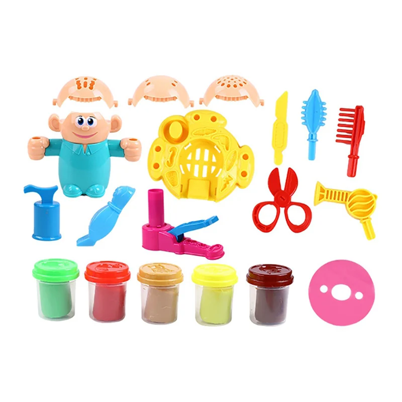 DIY Children Funny 3D Plasticine Tools Nontoxic Hairdresser Clay Set Toy Cloud Craft Antistress for Kids Learning Education Toys (1)