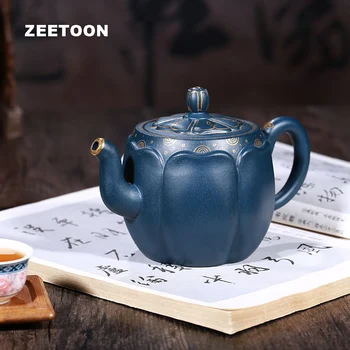 

400cc Large capacity Authentic Yixing Teapot Chinese Health Purple Clay Yuhuan Lotus Pot Master Handmade Kung Fu Tea set Tea Pot