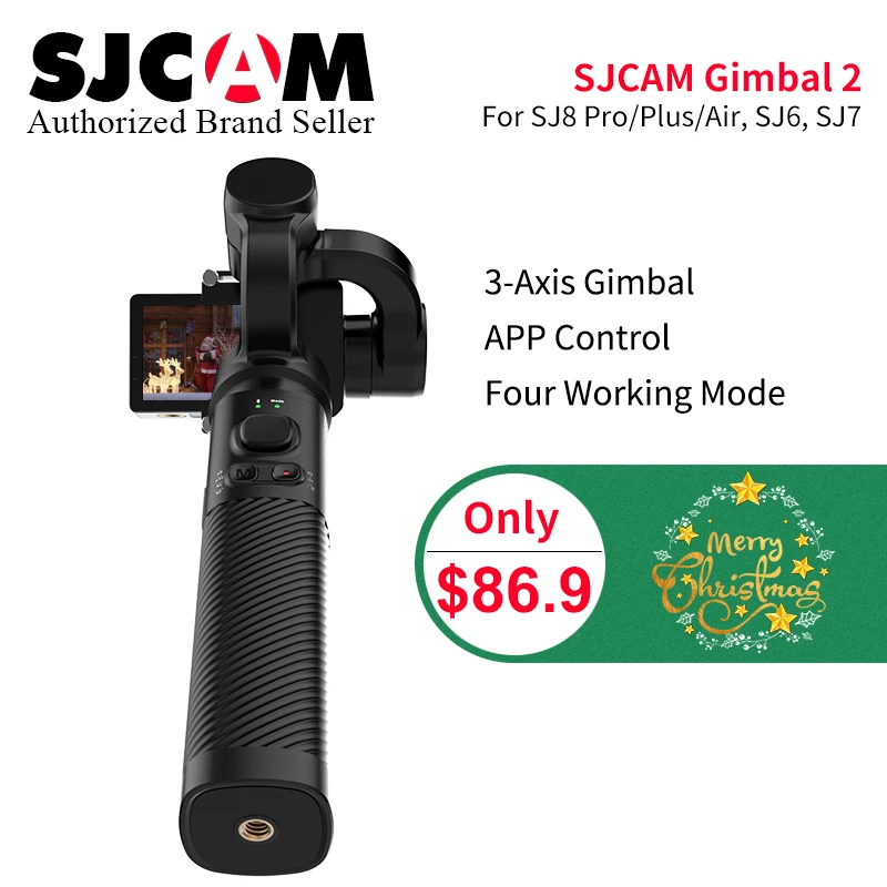 

SJCAM SJ8 pro Accessories Original SJCAM 3-Ais Stabilization Gimabl SJCAM Gimal 2 Bluetooth APP control for SJ7 Star sj6 sj8 Ser