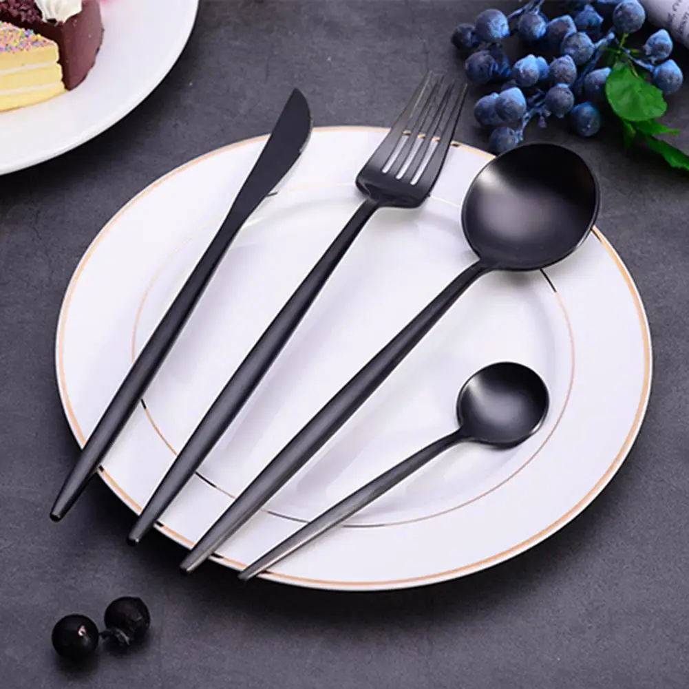 

4Pcs Stainless Steel Dinnerware Portable Fork Spoon Knife Tableware Cutlery Set