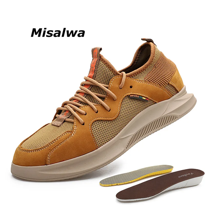 

Misalwa Sneakers Men 2019 Summer Mesh 5 CM Invisible Men's Casual Shoes Thick Sole Height Increasing Elevator Loafers 37-44