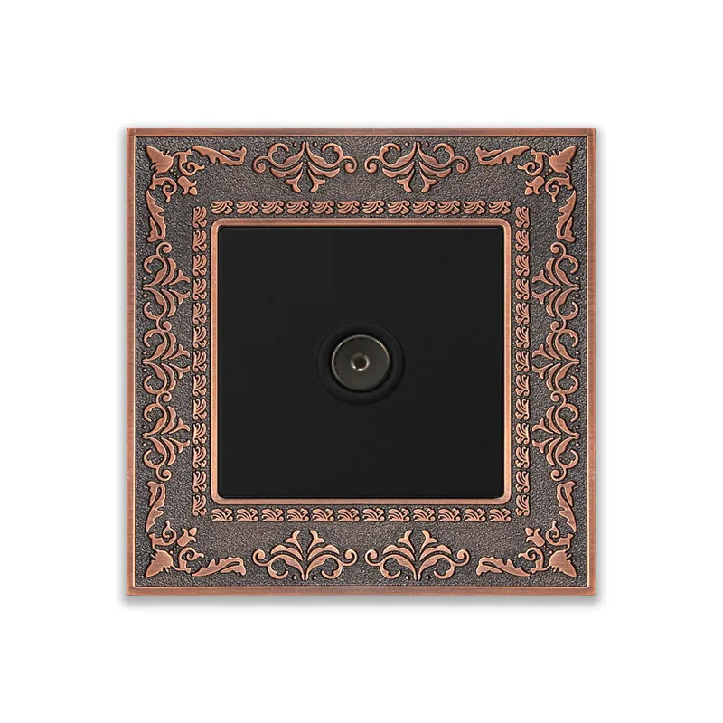 

Luxury Zinc alloy frame Television wall socket, 86 type Emboss style TV hole electrical socket, UK Standard