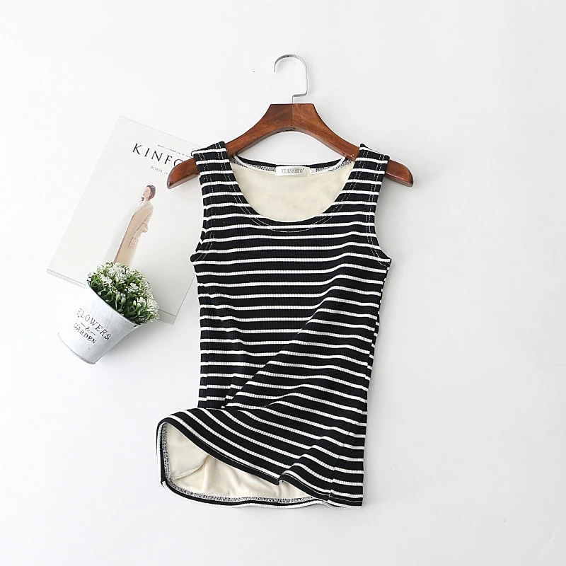 2018 Autumn Warm Thermal Tank Top for Women Vest Round Neck Slim Plus Velvet Winter Laides Tops T Shirts M-XL Tank Tops (5)