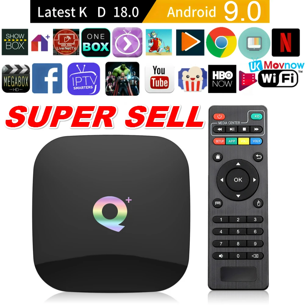 

2019 New TTVBOX Android 9.0 Smart TV Box Q Plus H6 Quad Core 4GB RAM 32/64GB ROM 6K H.265 2.4G WiFi Box Set Top Box Media Player