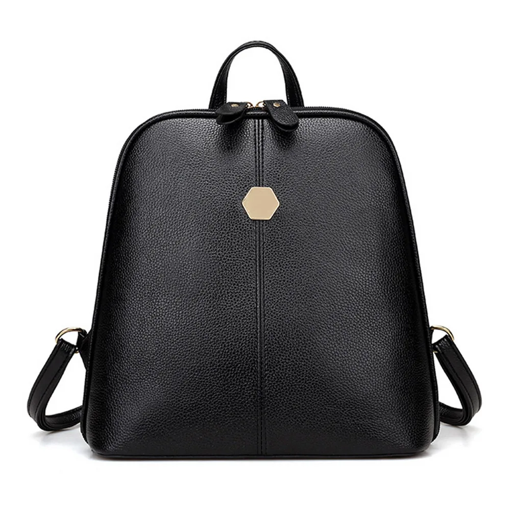 Новое поступление, Модный женский рюкзак из искусственной кожи, школьная сумка для девочек-подростков, сумка на плечо, сумки - Цвет: Черный