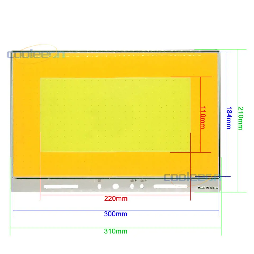320x210mm Double Color Super Big 12V 200W LED COB Lamp for Car Bulbs House Outdoor Lighting DIY Warm Cool White Color COB Board (1)