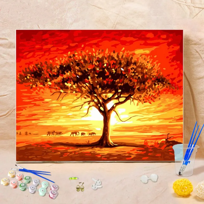 

Frameless DIY Painting By Numbers Modern Wall Art Picture Coloring By Number Acrylic Canvas Painting For Home Decor