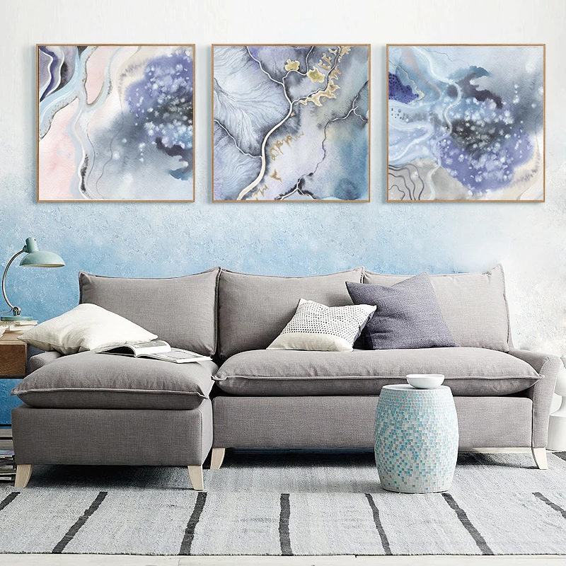 Modern Minimalistic Colored Abstract Striped Canvas Painting Art Print Poster Picture Wall Bedroom Living Room Office Home Decor