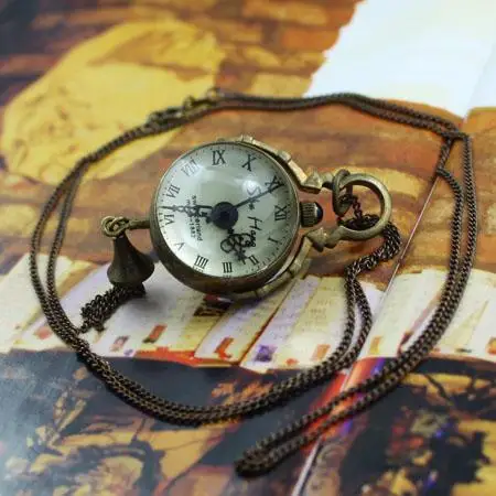Старый маленький 1882 античном стиле хрустальный шар карманные часы Сеть Цепочки и ожерелья