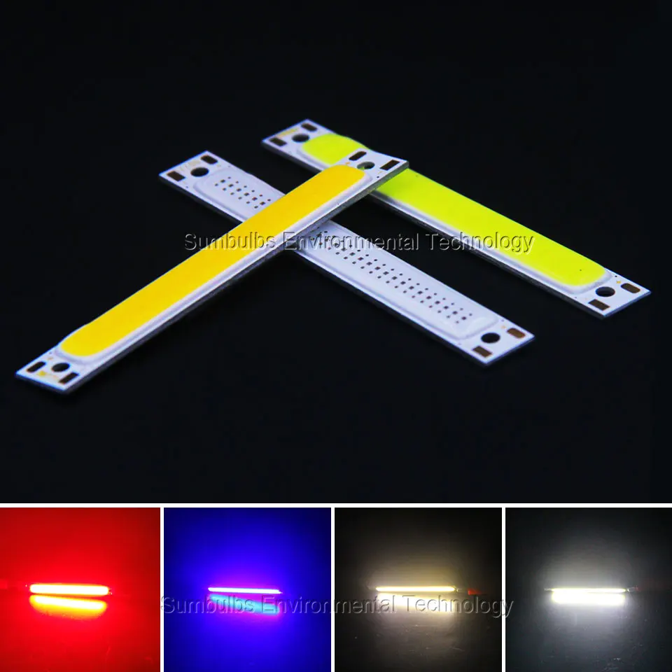60x8mm 1W 3W red blue cold warm white COB strip LED font b light b font