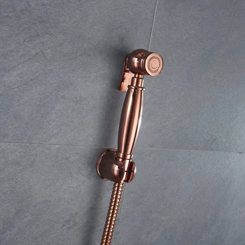 

Single Cold Rose Gold Bidet Spray Toilet Bathroom Copper Handheld Diaper Sprayer Shower Set Shattaf Bidet Sprayer Faucet