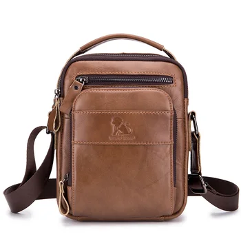 

Thread Men Handbag Genuine Leather Shoulder Bag for Men Cow Leather Crossbody Bags Casual Soft Flap Business Solid Messenger Bag