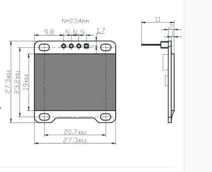 0,9" дюймовый igc IIC Серийный 12864 128X64 O светодиодный Желтый Синий ЖК-дисплей светодиодный модуль для Arduino Raspberry PI