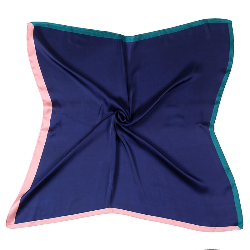 Роскошный брендовый шелковый шарф модные квадратные шарфы для волос женские платки бандана echarpe bufanda женский щит для Лица 70x70 см - Цвет: CS navy