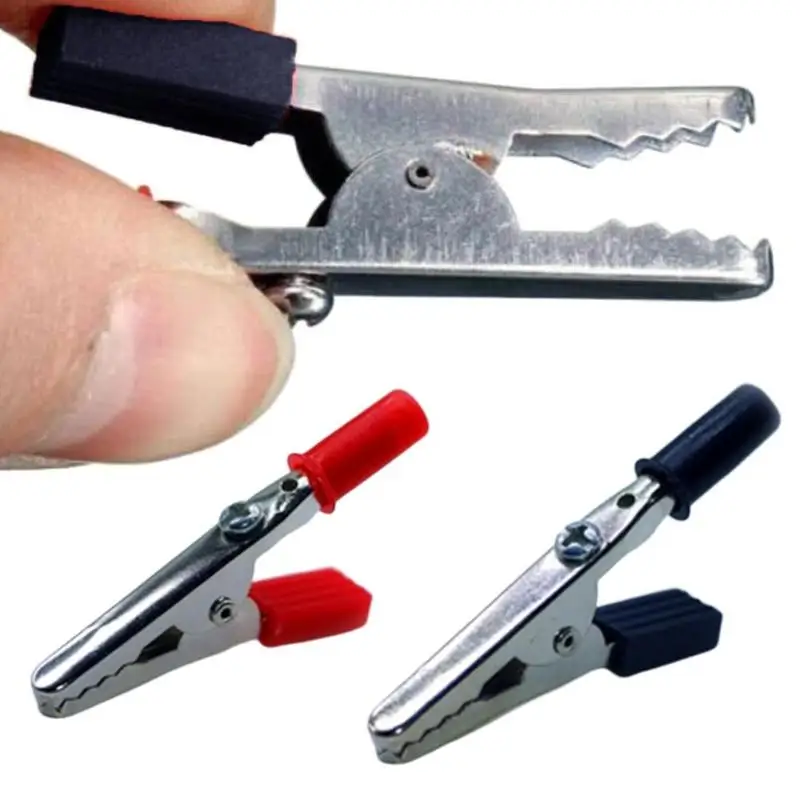 

55cm Plastic Cable Metal Clips Alligator Black Red Wiring Clip Long And Short Handle Positive And Negative Clip Sheath Clip