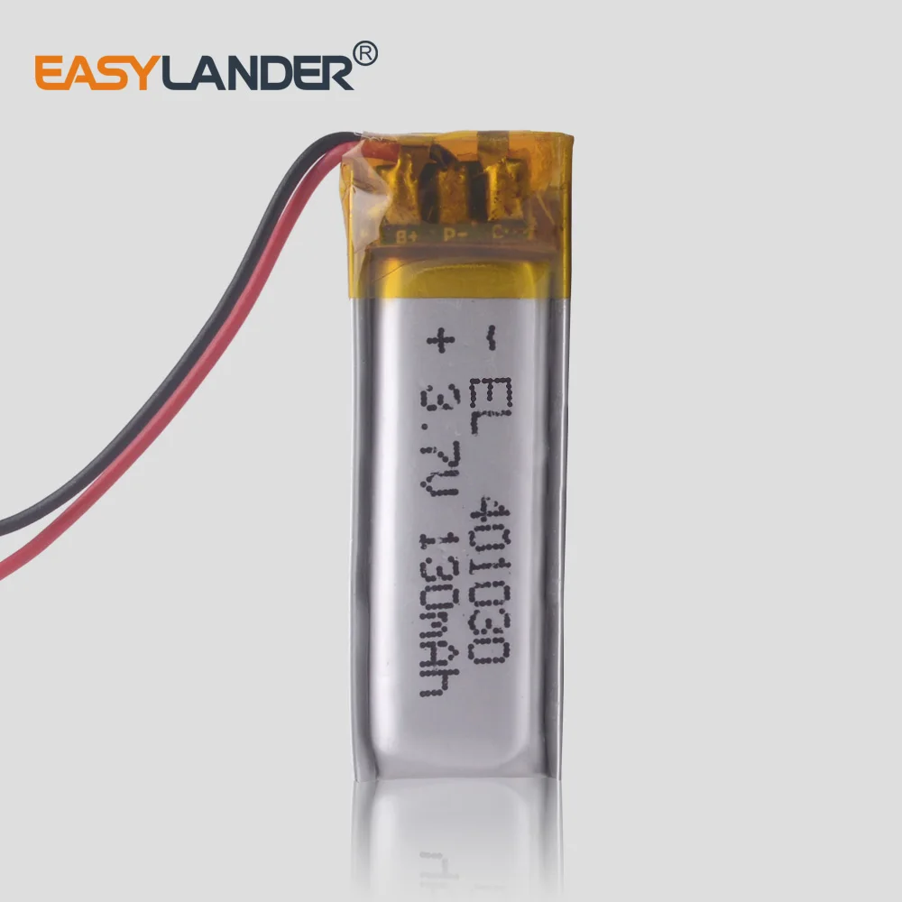 

3.7v 130mAh 401030 Lithium Polymer Li-Po Rechargeable Battery For DIY Mp3 MP4 MP5 GPS