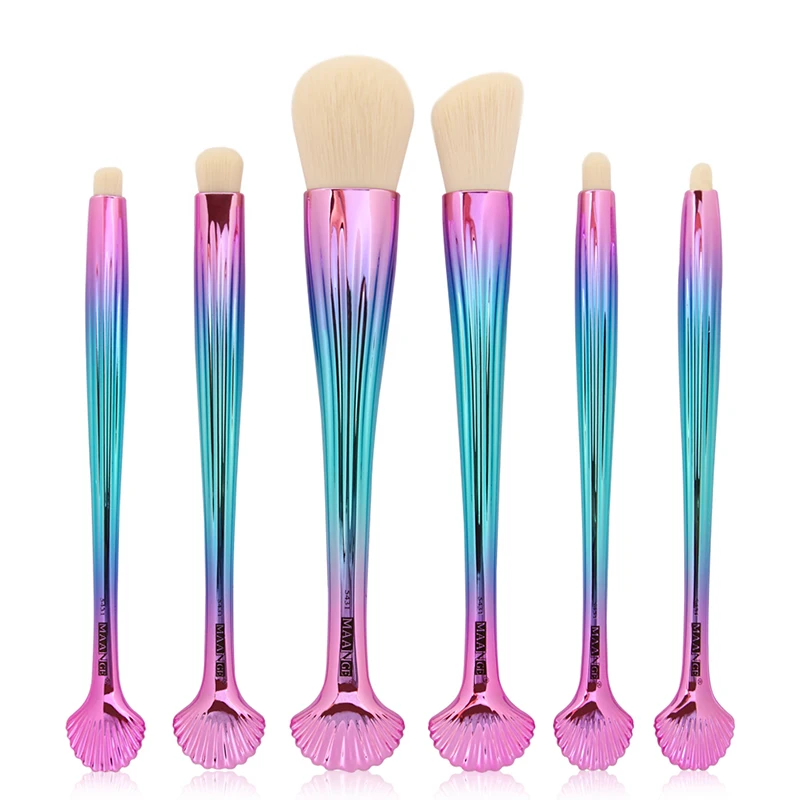 

Makeup Brush Shell Shape Pink&Blue Pro Blusher Eye Shadow Make Up Brushes Tools Set Kit Pencil Maquiagem Tool