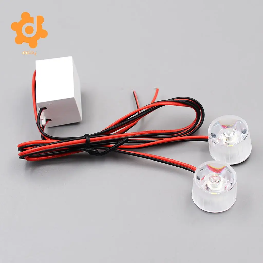 dolity 12-85V Car Truck Flashing Emergency Warning LED Strobe Lights Flasher Blue Super bright Long life expectancy