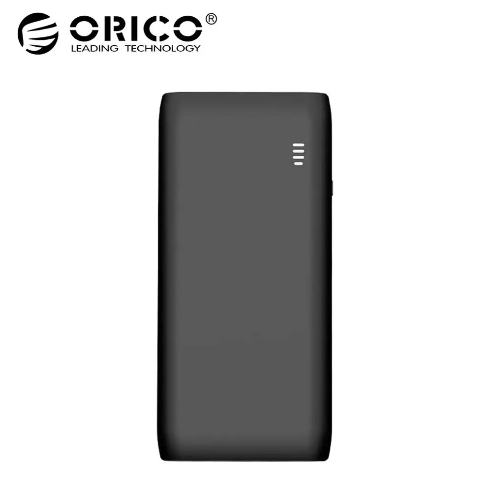 ORICO 10000 mAh/20000 mAh большой блок питания Cpacity 5V2A 12W двухсторонний выход двойной USB внешний аккумулятор зарядное устройство для iPhone/Android - Цвет: 10000mAh Black