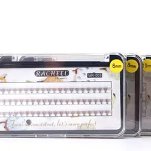 Racheel Лидер продаж Накладные ресницы натуральный 0.1 мм Толщина 6/8/10/12 мм варианты с Curl ресницы расширение