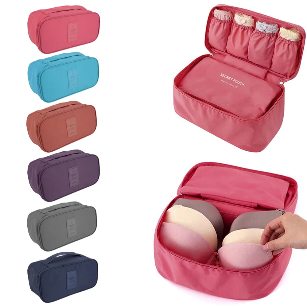 

7 Color CoWaterproof Cosmetic Bags Underwear Bra Makeup Cosmetic Cases Organizer Storage Bags Thickened Finishing Kit Bag Pouch
