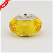 Очаровательные желтые муранские стеклянные бусины Подходит для Pandora шармы браслеты стерлингового серебра 925 пробы ювелирные изделия