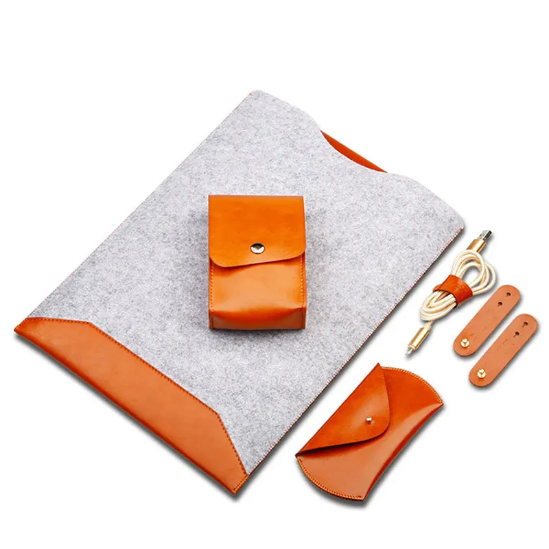 4 in 1 Felt Laptop Sleeve Case Bag For Apple Macbook Air Pro Retina 12 13 15 inch Universal Notebook Case Cover for Lenovo Dell (9)
