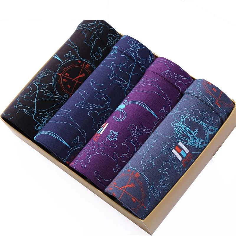 Beste Ondergoed Mannen 4 stks partij Mode Sexy Cueca Boxer Mannen Ondergoed Populaire Merk Mens Boxers Onderbroek Mannelijke Slipje Shorts