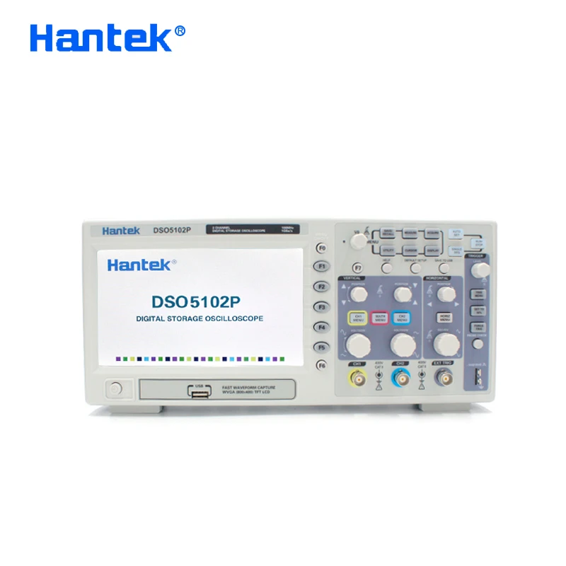 Hantek DSO5102P Цифровой Осциллограф портативный 100 МГц 2 канала 1GSa/s длина записи 40 К USB ЖК Ручной Osciloscopio 7 дюймов