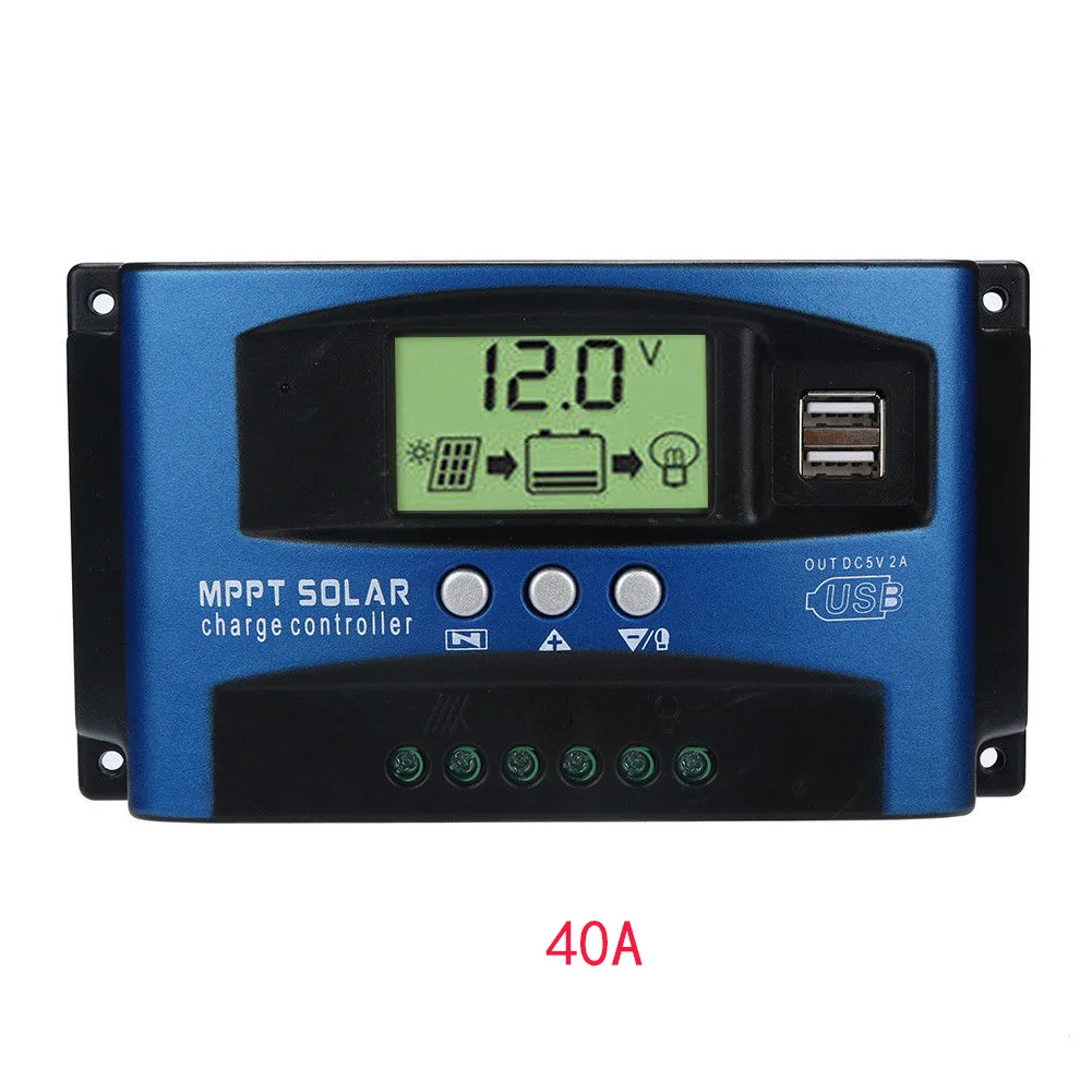 

Charge Equipment Solar Controllers Regulator LCD Display Automatic Home Panel Protect Battery Tracking MPPT
