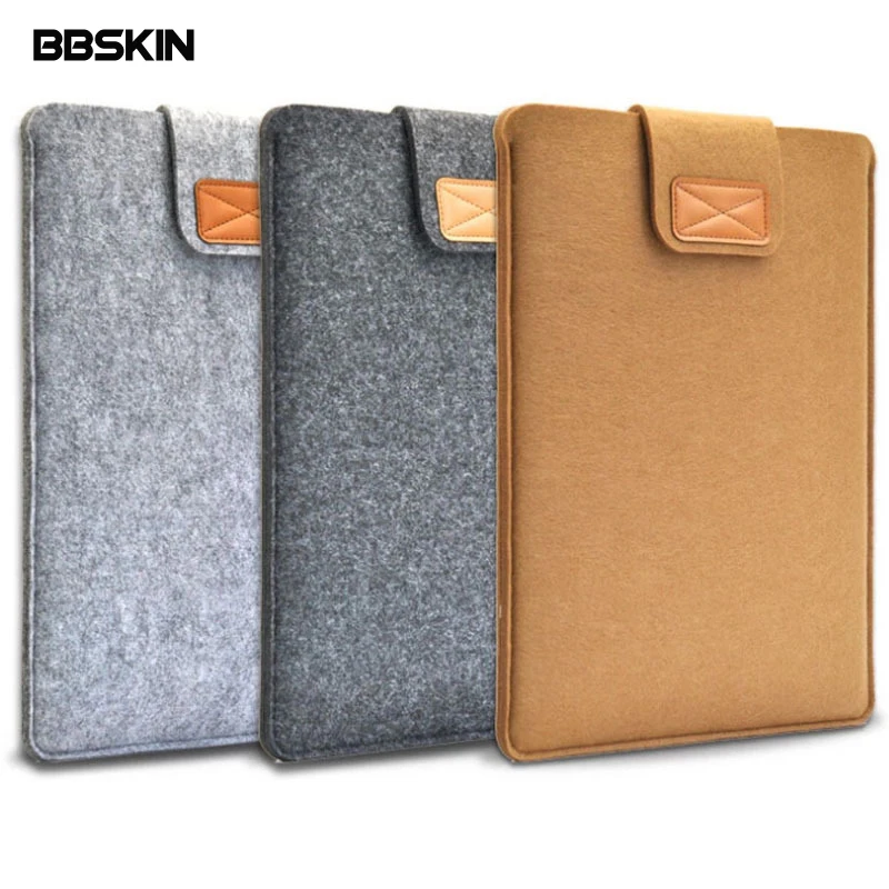 

Solid Wool Felt Laptop Sleeve 11 13 14 15.4 15.6 17.3 inch Pouch Case for Macbook Lenovo/HP/Dell Notebook Case Laptop Bag 15.6