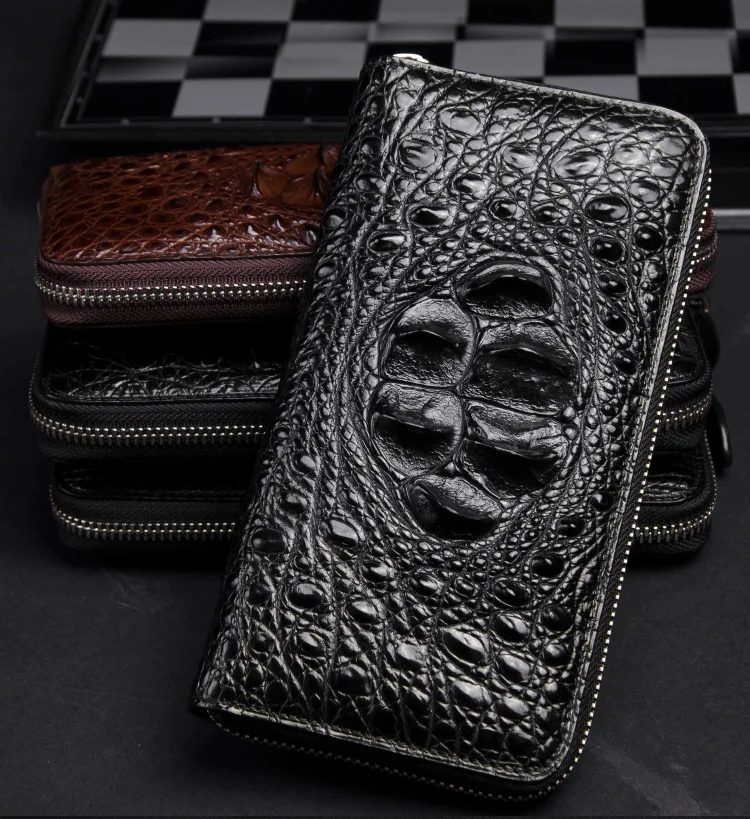 McParko мужской кошелек из натуральной кожи крокодила клатч кошелек аллигатора кожаный кошелек на молнии роскошный бренд минималистичный кошелек