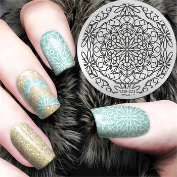 WUF 1 Piece New Mancharo Design Nail Art Image Stamp Stamping Plate Nails Polish Template Plates DIY Nail Art Tools #YZW-Z23