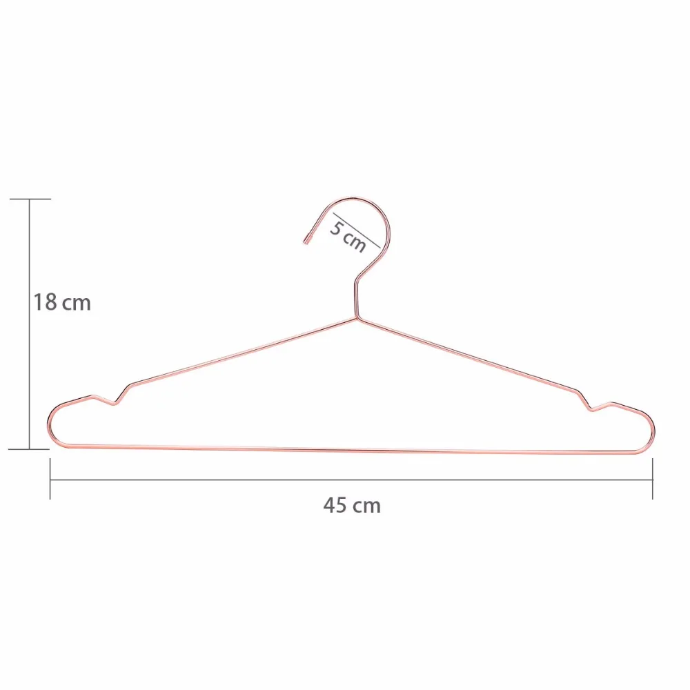 Hangerlink Rose Gold Metal Clothes Shirts Hanger with Groove, Heavy Duty Strong Coats Hanger, Suit Hanger (20 pcs/Lot)