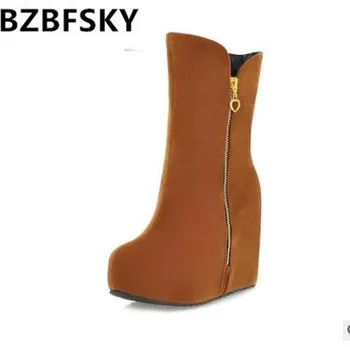 

2017New arrival autumn and winter boots elevator wedge boots high heels shoes fashion women shoes pumps free shipping
