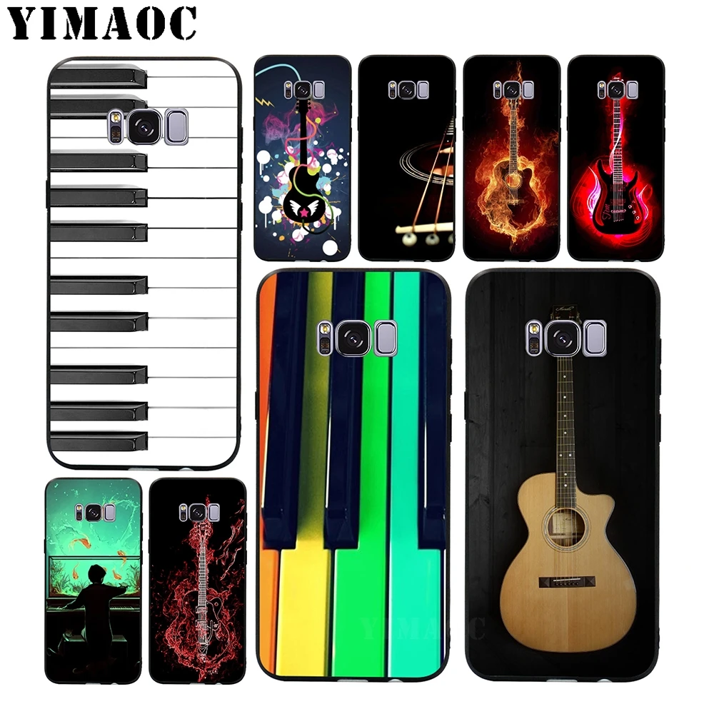 

YIMAOC Piano Guitar Music Soft Silicone Case for Samsung Galaxy A3 A5 A6 Plus 2017 2017 2016 S6 S7 Edge S8 S9 Plus & Note 8 9